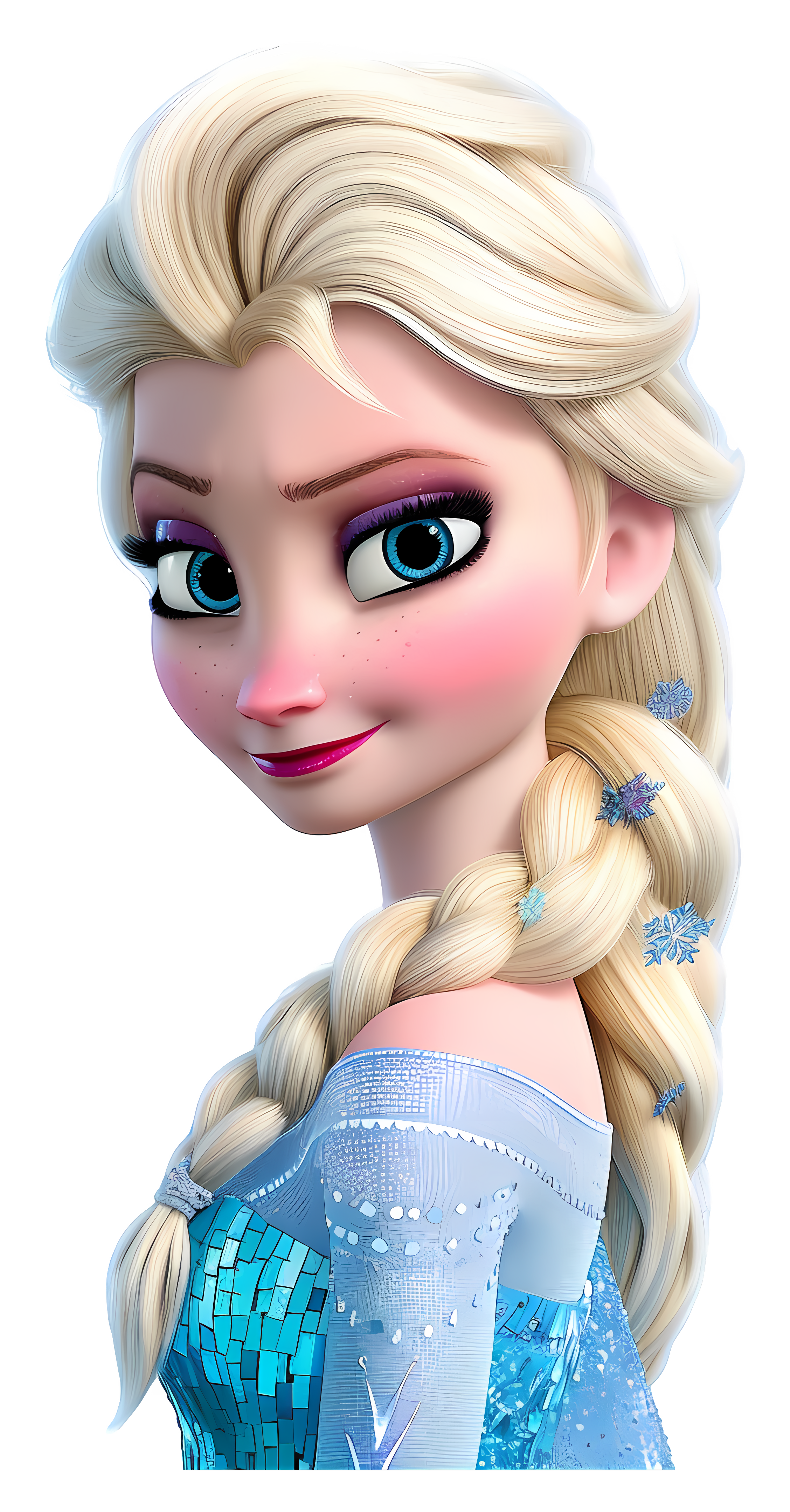 Blonde Princess with Braid in Cartoon Style