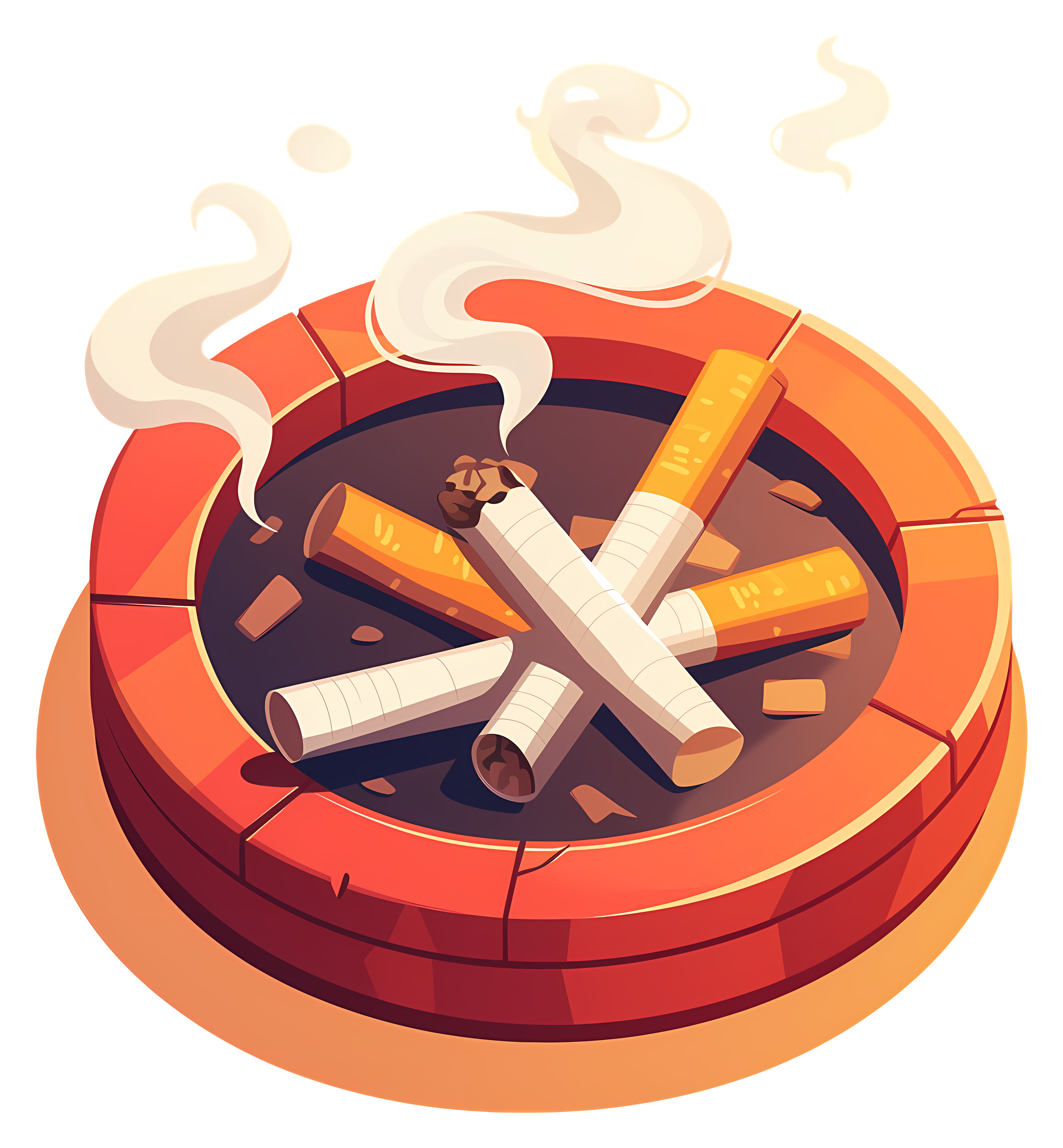 Cigarette Ashtray with Smoke
