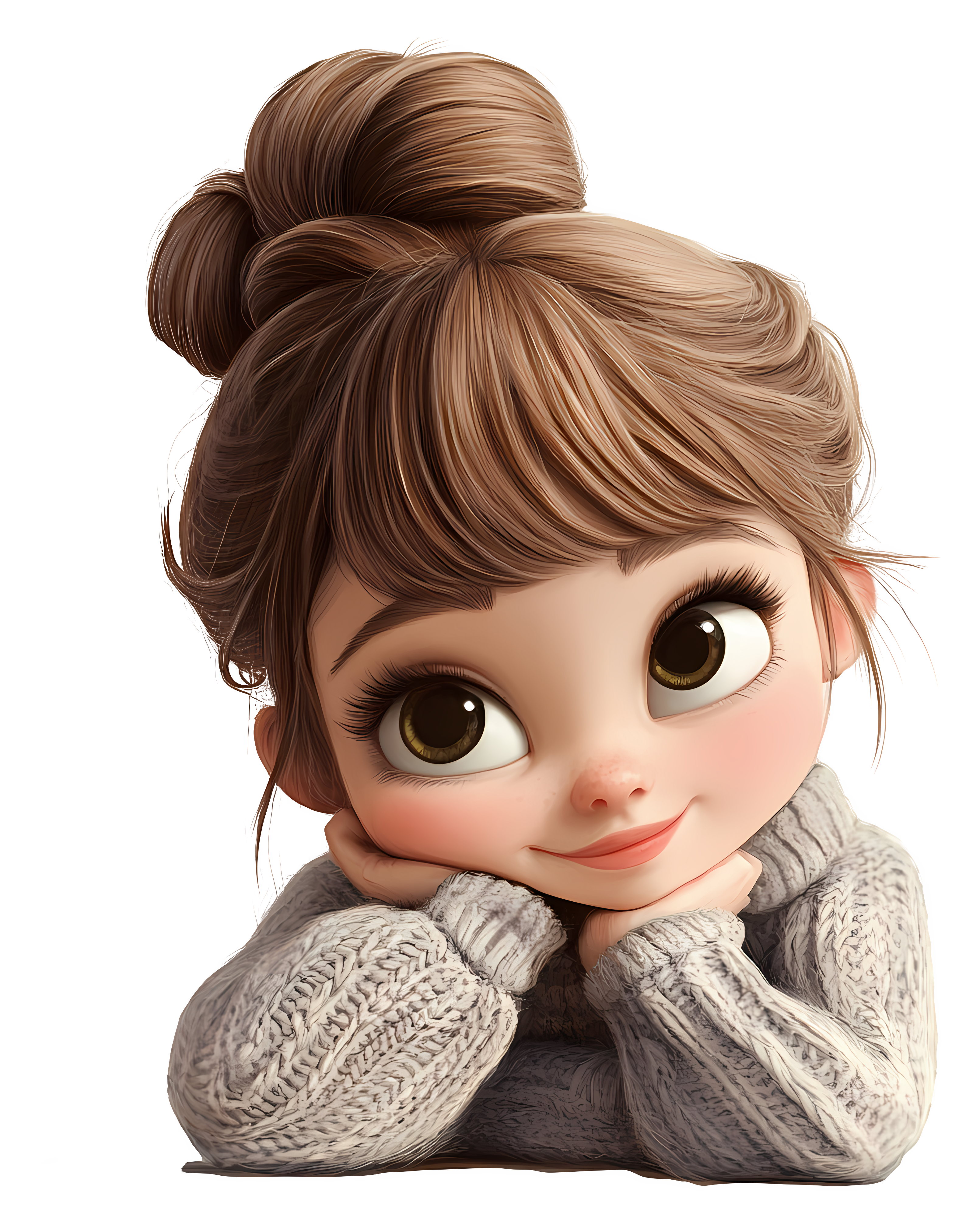 Cute Girl in Sweater with Smile