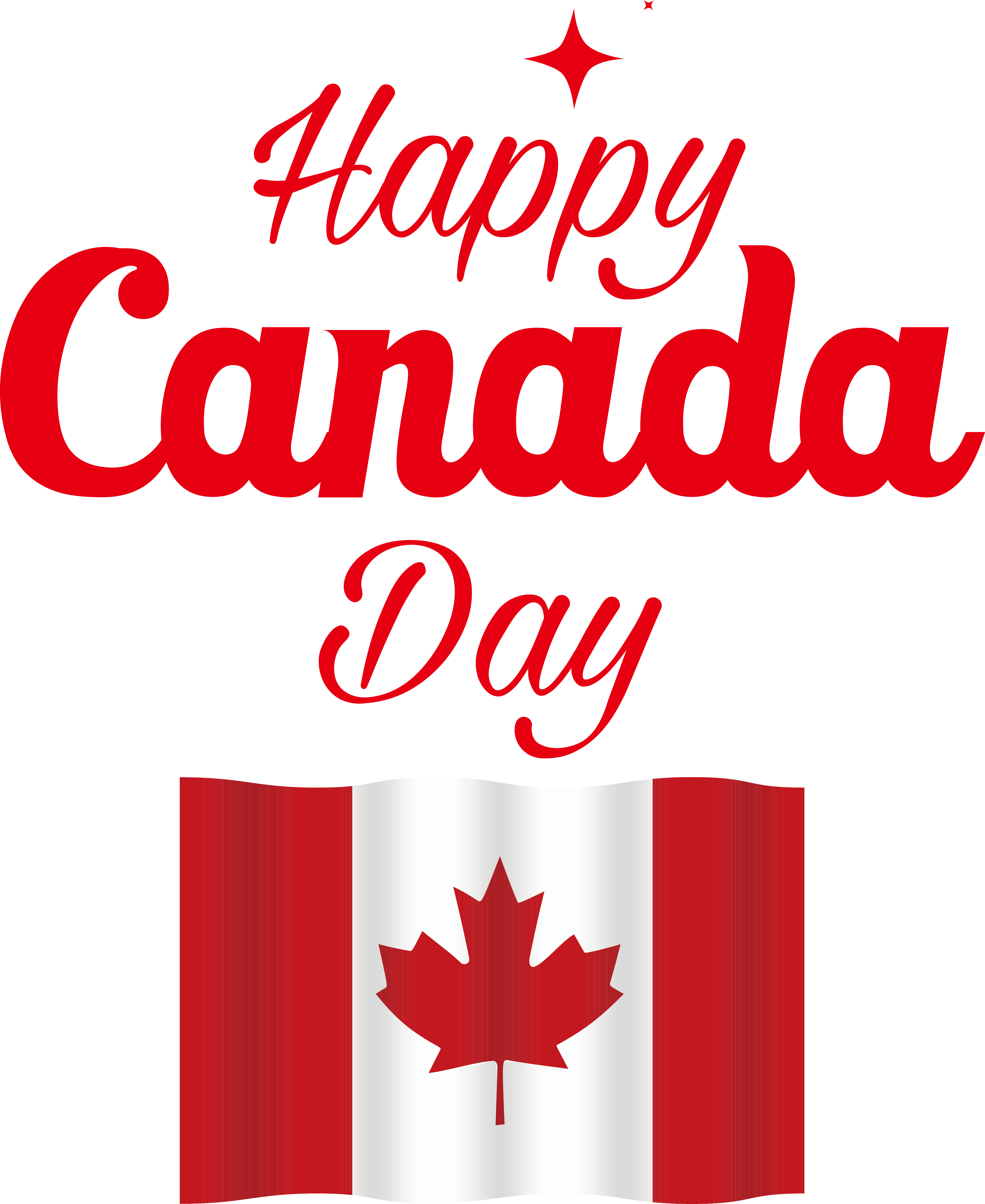 Happy Canada Day Greeting With Canadian Flag
