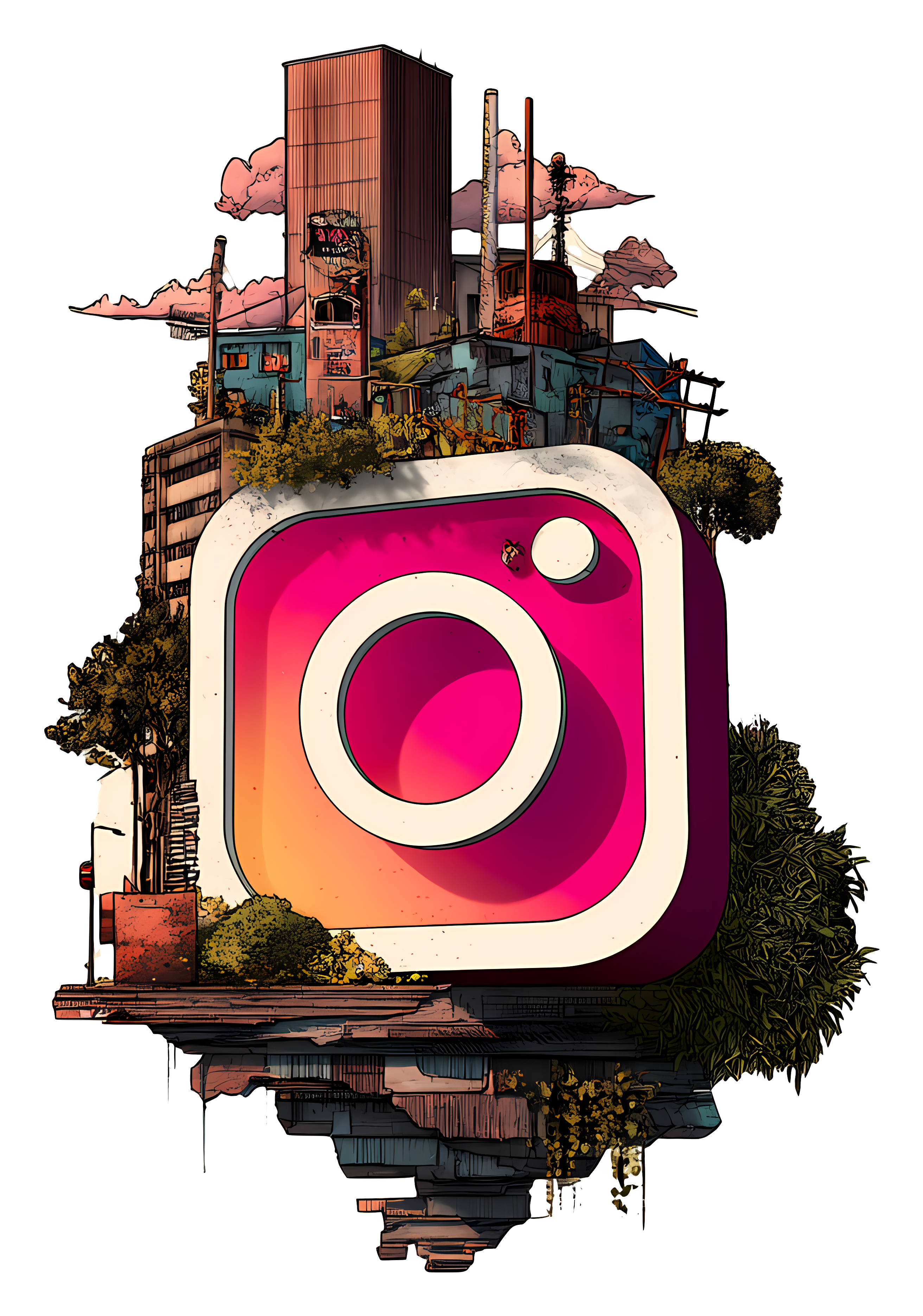 Instagram Logo with Urban Background