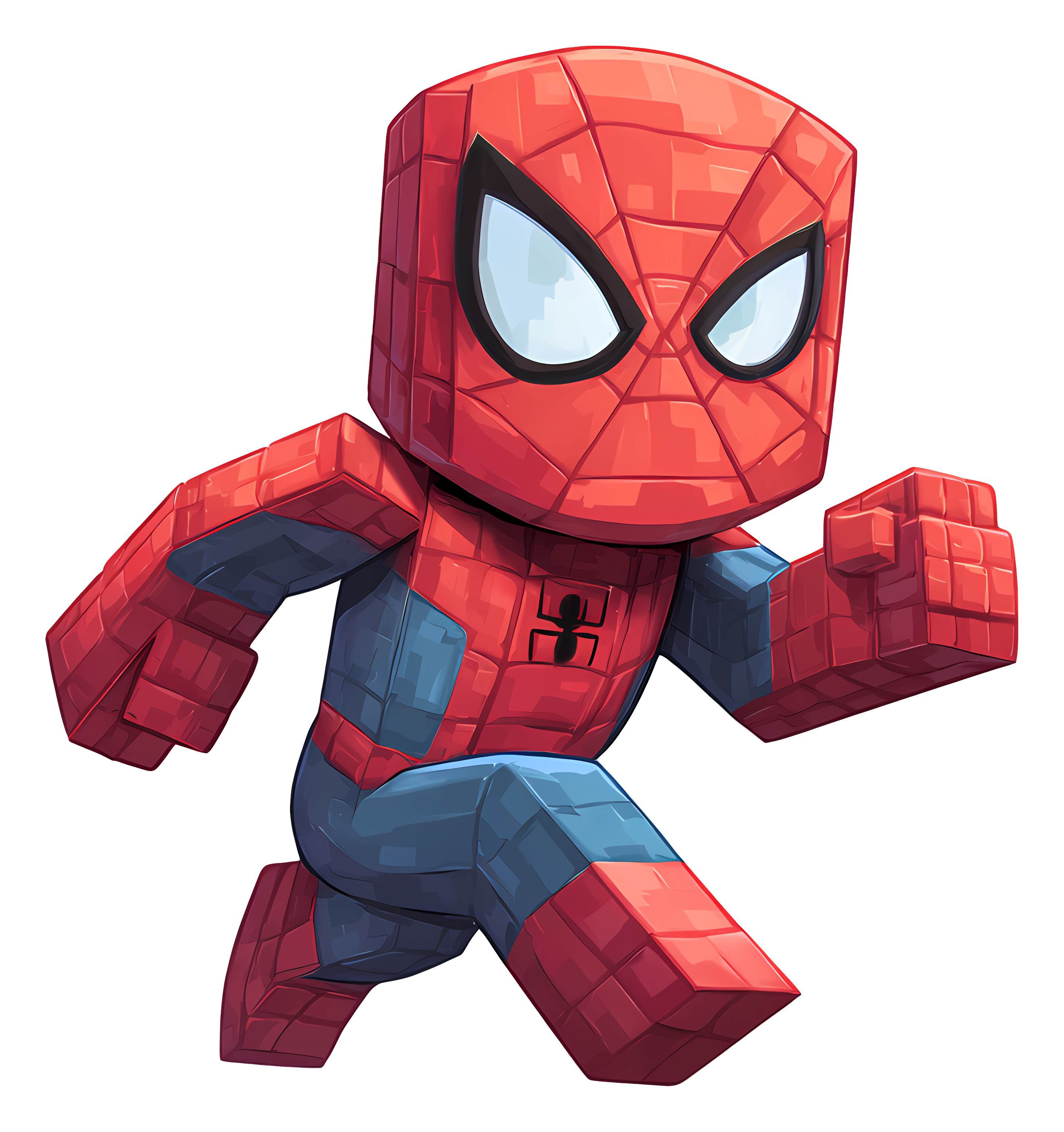 Minecraft Spiderman Red and Blue