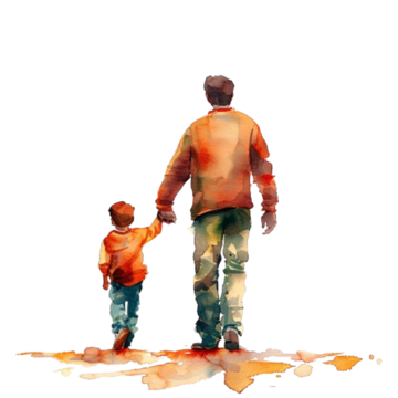 the fathers day sonand father walking