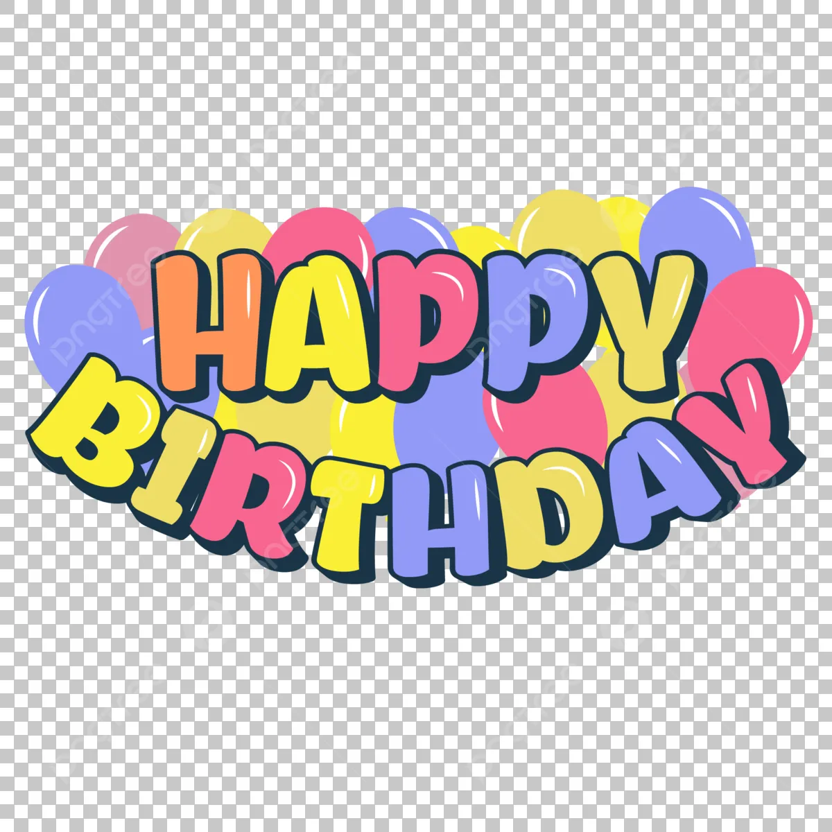 colorful happy birthday png