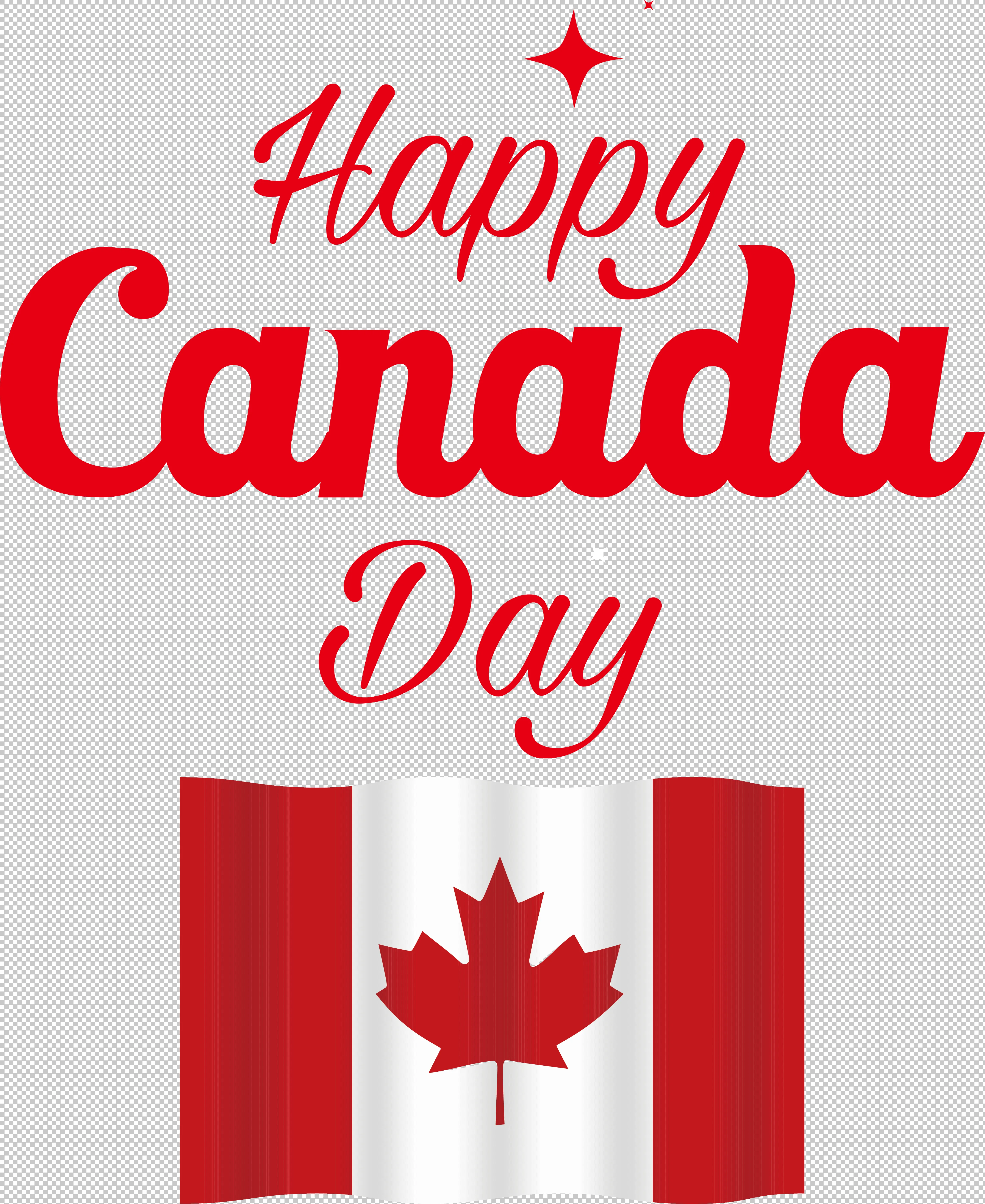 Happy Canada Day Greeting With Canadian Flag