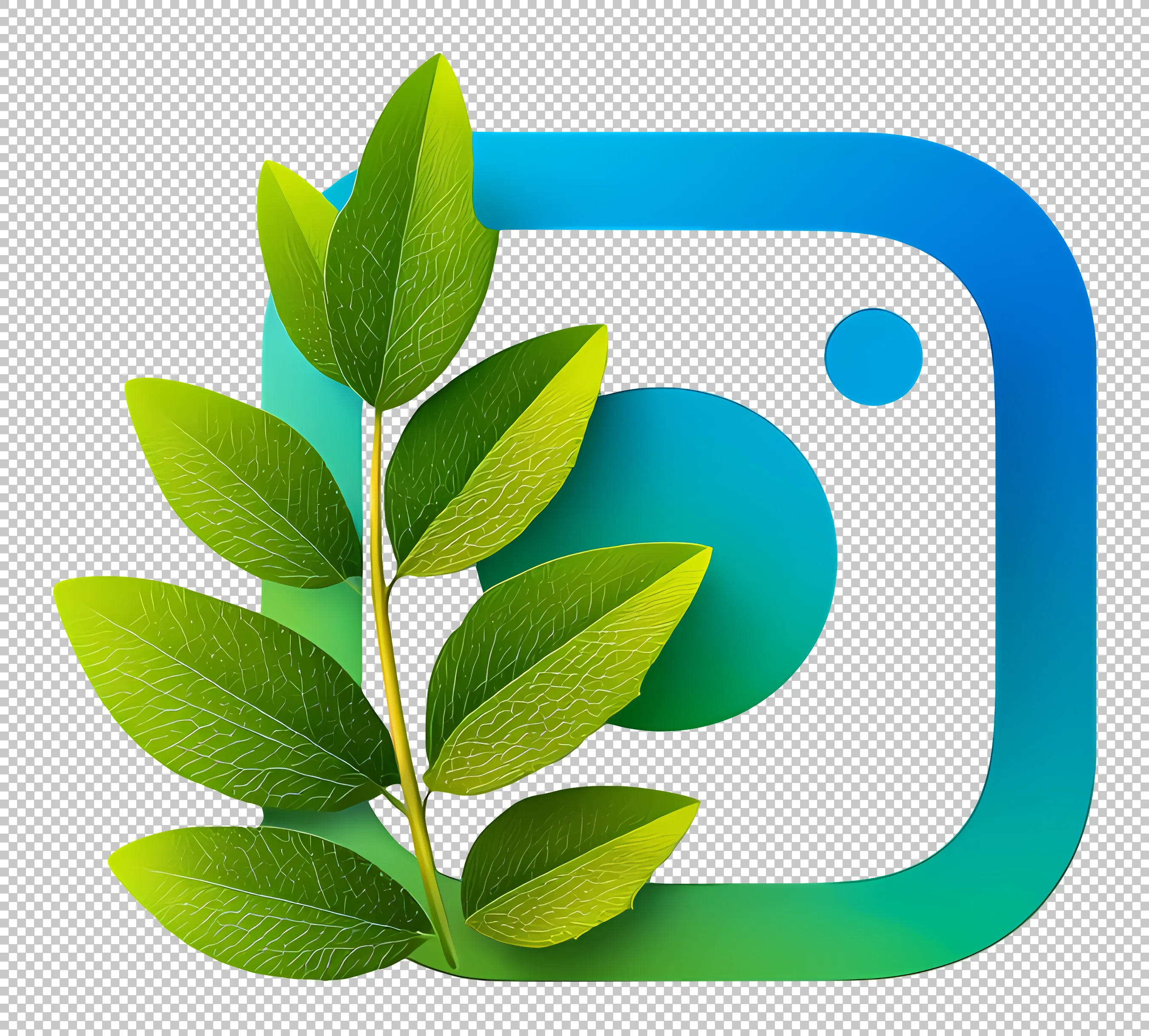 Instagram Logo with Leaf Design